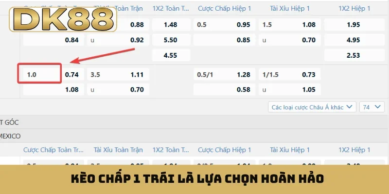 Kèo chấp 1 trái là lựa chọn hoàn hảo