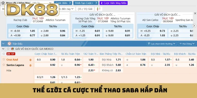 Thế giới cá cược thể thao Saba hấp dẫn